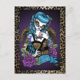 Rockabilly Baby Tattoo Leopard Angel Postcard Postkarte