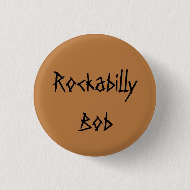 Rockabilly-Bob aus verwaistem, schwarzem, rustikal Button (Vorderseite)
