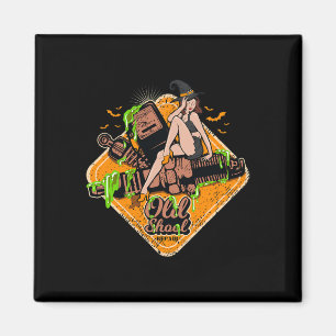 Rockabilly Button-up Girl Hexe Rock Music Hallowee Magnet
