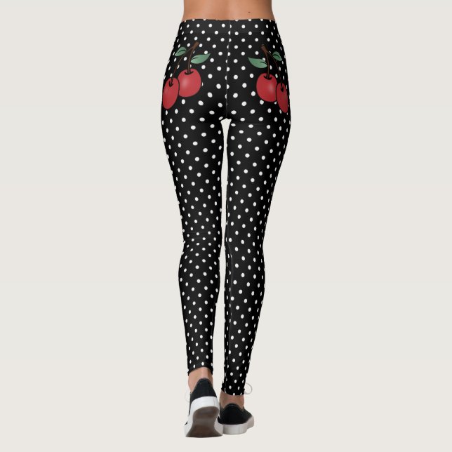 ROCKABILLY CHERRY LIEBE POKE DOT LEGGINGS (Rückseite)