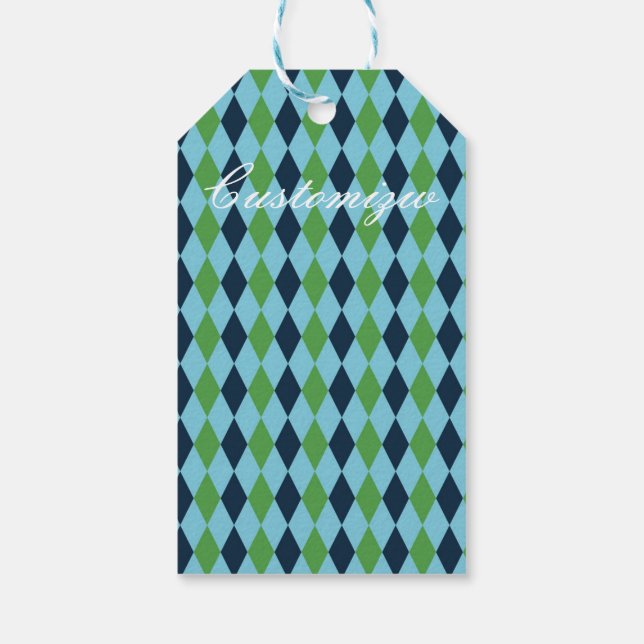 Rockabilly Diamond kariert Thunder_Cove Geschenkanhänger (Rückseite)