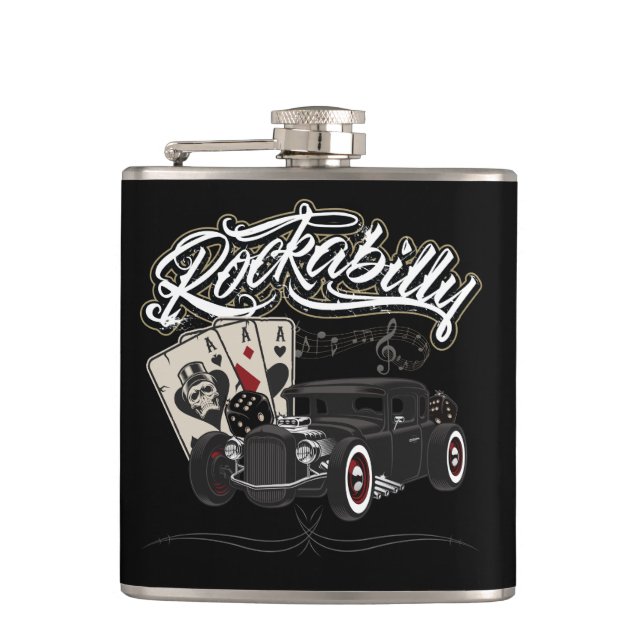 Rockabilly Flachmann (Vorderseite)