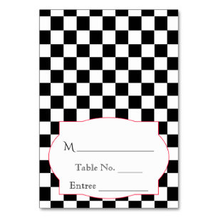 Rockabilly Hearts und Rose Platzkarte Tischnummer