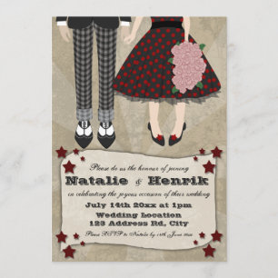 Rockabilly Hochzeit, 12x18 wedding * Einladung