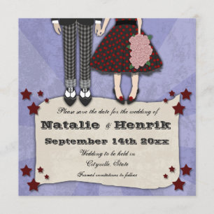 Rockabilly Hochzeit, 5.25x5.25 Save the Date
