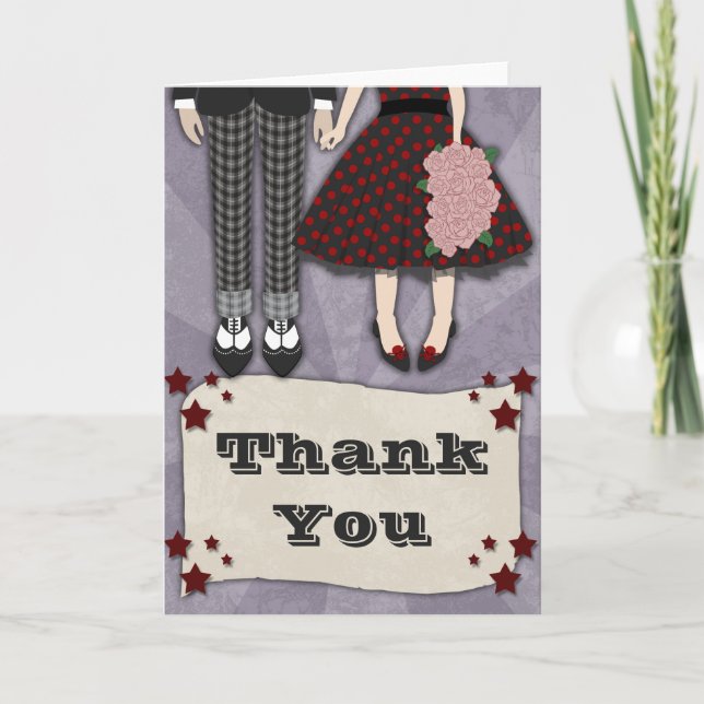 Rockabilly Hochzeit, danke (Vorderseite)