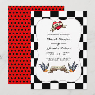 Rockabilly-Hochzeit Einladung