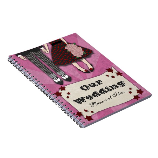 Rockabilly Hochzeit, Notizbuch Notizblock (Rechte Seite)