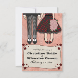 Rockabilly-Hochzeit, R.S.V.P. RSVP Karte