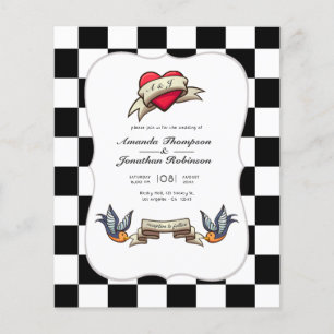 Rockabilly-Hochzeitseinladung Flyer
