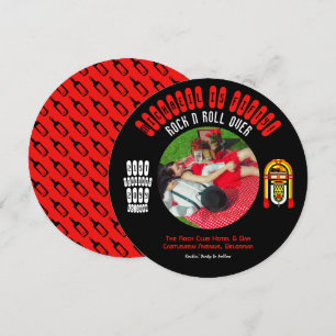 Rockabilly-Hochzeitseinladung Vinyl-LP-Schallplatt Einladung