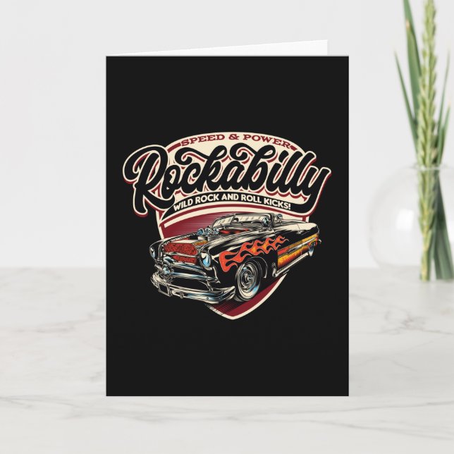 Rockabilly Hotrod Speed Flames - Nebel Karte (Vorderseite)