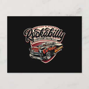 Rockabilly Hotrod Speed Flames - Nebel Postkarte