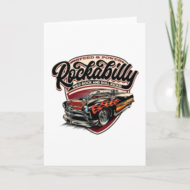 Rockabilly Hotrod Speed Flames - Pos Karte (Vorderseite)