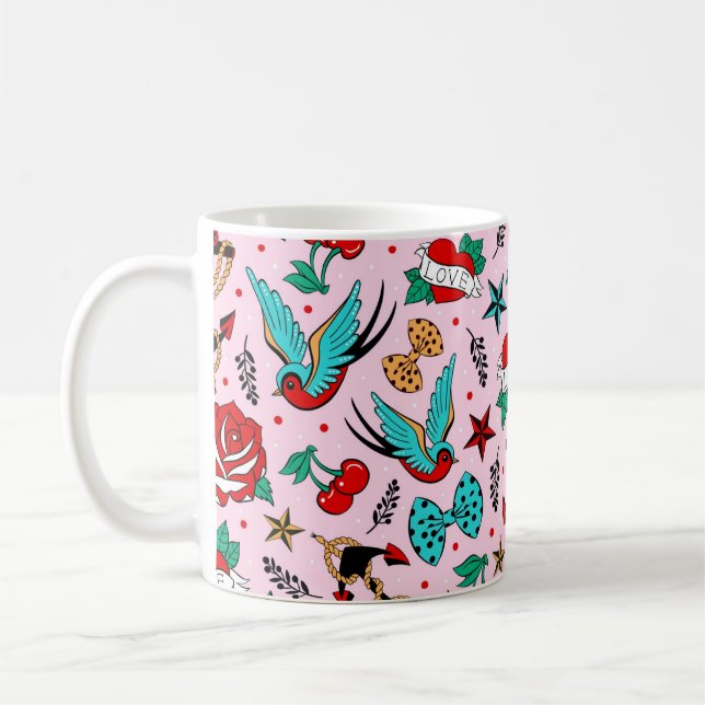 Rockabilly Keramik Tasse (Links)
