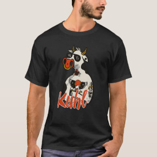 Rockabilly-Kuh mit Sonnenbrille Landwirt T-Shirt
