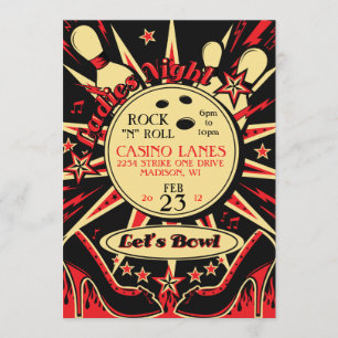Rockabilly Ladys Party Bowling Einladung