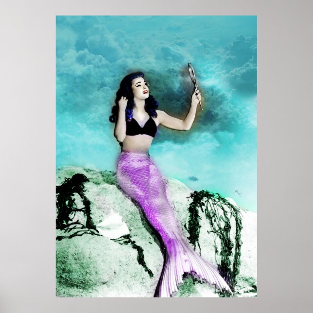 Rockabilly Mermaid Print Poster (Vorne)