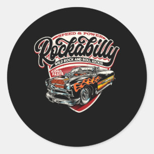 Rockabilly Oldtimer Auto Liebhaber Klassiker Auto Runder Aufkleber
