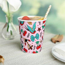 Rockabilly-Papier-Becher