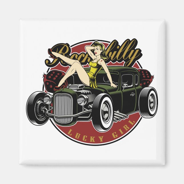 Rockabilly Pinup Magnet (Vorne)