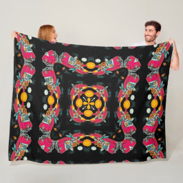 Rockabilly psychedelischer alien-Raum-FahrMandala Fleecedecke