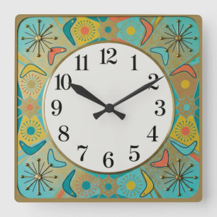 Rockabilly Quadratische Wanduhr