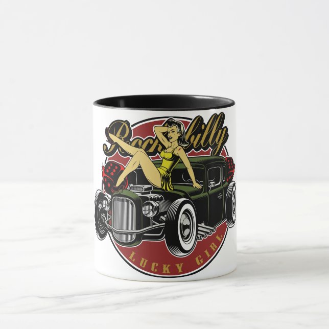 Rockabilly RatRod-Kaffee Tasse (Zentrum)