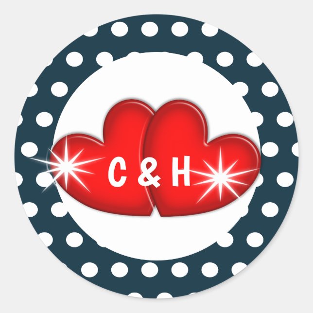 Rockabilly Retro Coole Hochzeit der 50er Jahre Runder Aufkleber (Vorderseite)