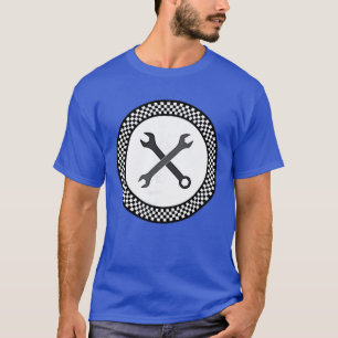 Rockabilly Retro Vintage Schachbrettmuster-Schraub T-Shirt