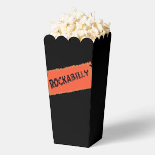 RockABilly rippte und gekippte schwarze Popcornbox Geschenkschachtel