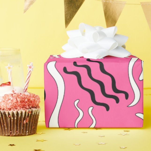 Rockabilly-Schwünge Geschenkpapier (Geburtstagsparty)