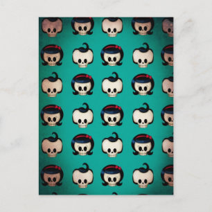 Rockabilly Skulls Pattern Postkarte
