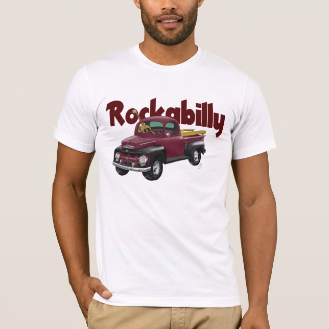 Rockabilly T - Shirt LKW des Lieferwagens Vintage (Vorderseite)