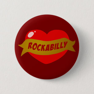 Rockabilly Tätowierungs-Herz Button