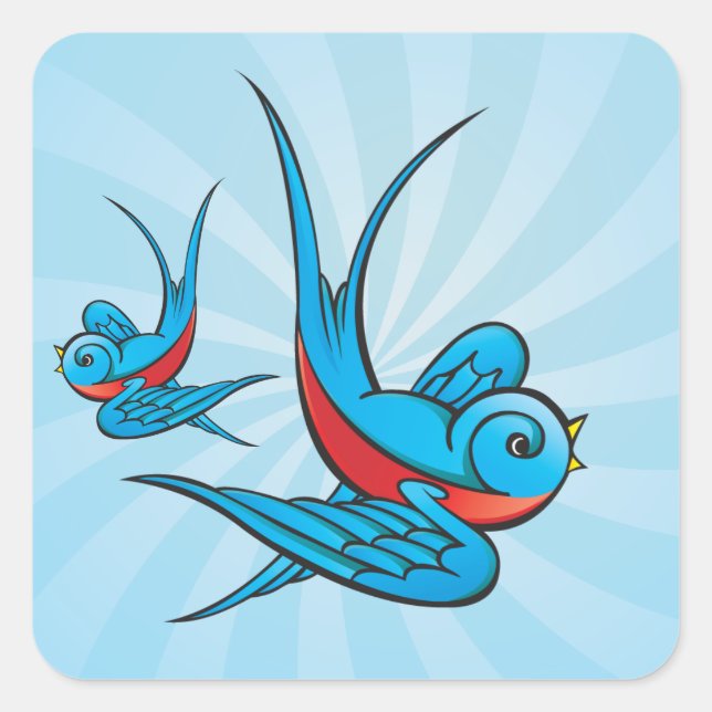 Rockabilly Tattoo Swallow Bird Stickers (Vorderseite)