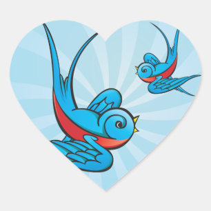 Rockabilly Tattoo Swallow Bird Stickers