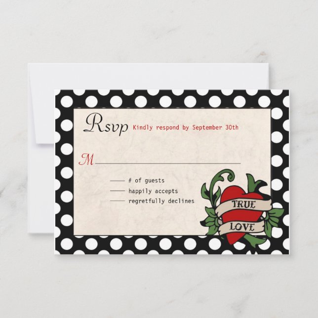 Rockabilly Wedding RSVP (Vorderseite)