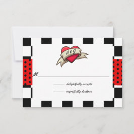 Rockabilly Wedding RSVP Karte