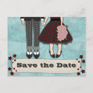 Rockabilly Wedding, Save the Date Ankündigungspostkarte