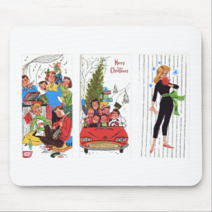 Rockabilly-Weihnachten im Vintage-Stil Mousepad