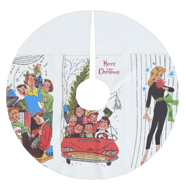 Rockabilly Weihnachtsbaumrock Polyester Weihnachtsbaumdecke (Vorderseite)