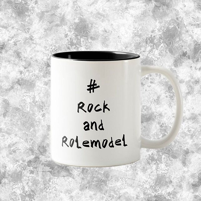 #RockandRolemodel - Black Zweifarbige Tasse (Von Creator hochgeladen)