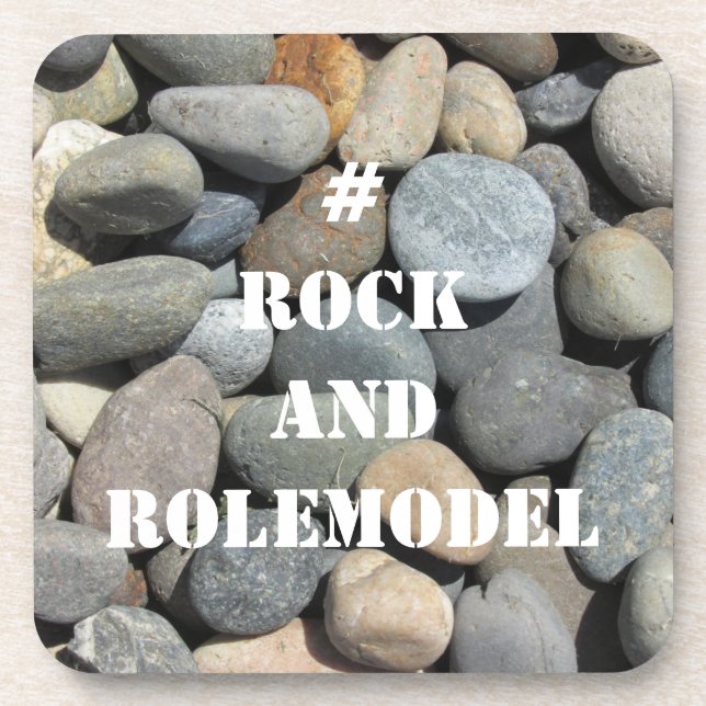 #RockandRolemodel - White on Rocks editierbar. Getränkeuntersetzer (Vorderseite)