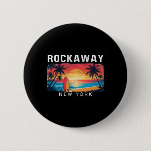 Rockaway Beach New York Männer Frauen Surfen Button