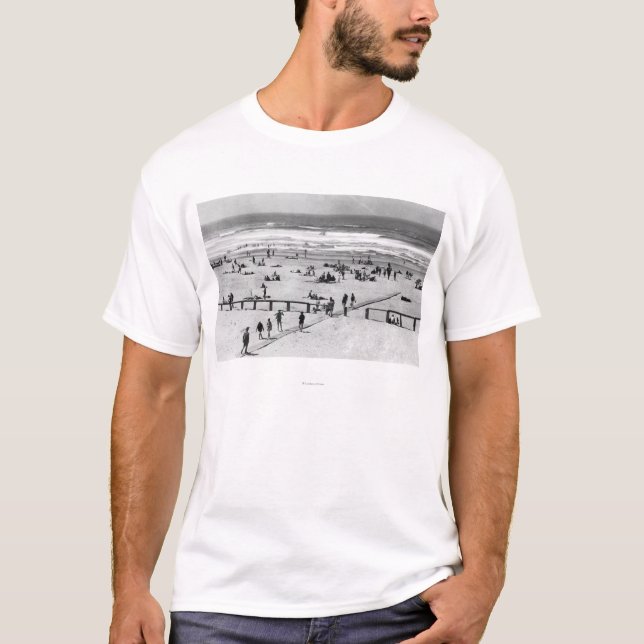 Rockaway, Oregon-Strand-Szene und Schwimmer T-Shirt (Vorderseite)