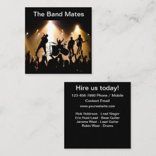 Rockband zum Mieten Quadratische Visitenkarte