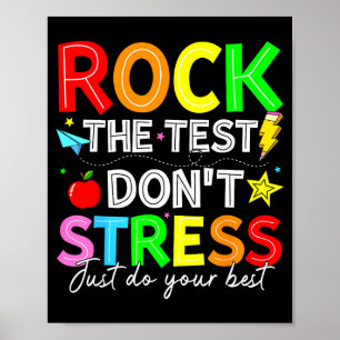 Rocke den Test lustig für Lehrer Schüler Kinder Fr Poster
