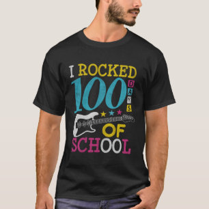Rocked 100 Days of School Guitar Music Teacher Ki T-Shirt