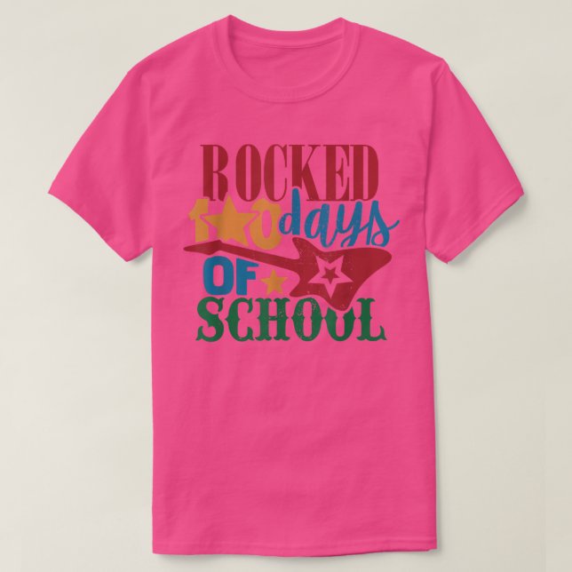 Rocked 100 Days of School Music Teacher Student 10 T-Shirt (Design vorne)